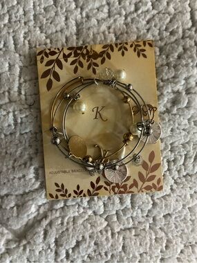 Kohl's Two-Tone Gold and Silver Charm Pearl Bracelet Set